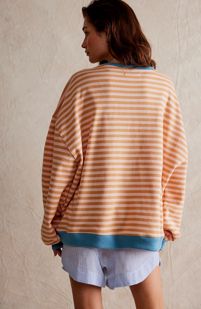 Lucy | Vibrant striped oversized jumper with accents