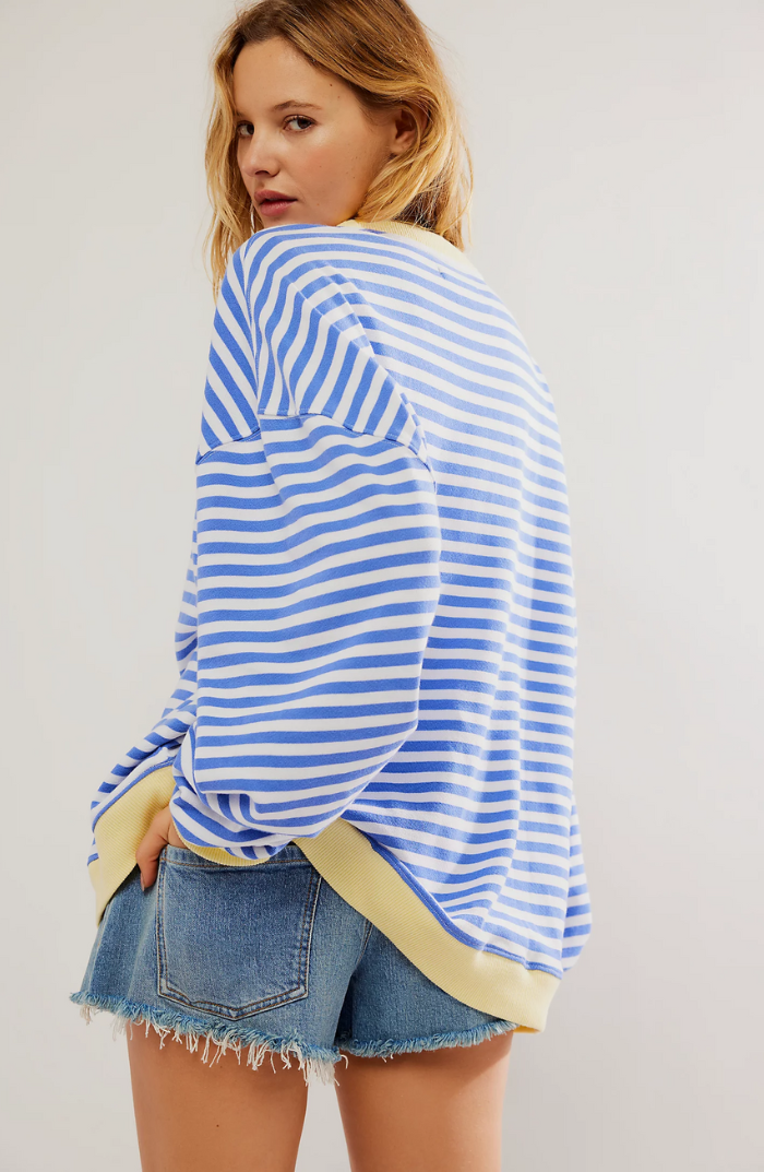 Lucy | Vibrant striped oversized jumper with accents