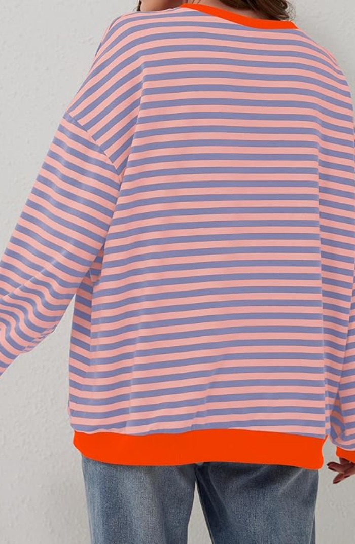 Lucy | Vibrant striped oversized jumper with accents